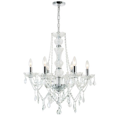 Cwi Lighting Princeton 6 Light Down Chandelier With Chrome Finish 8023P24C-6